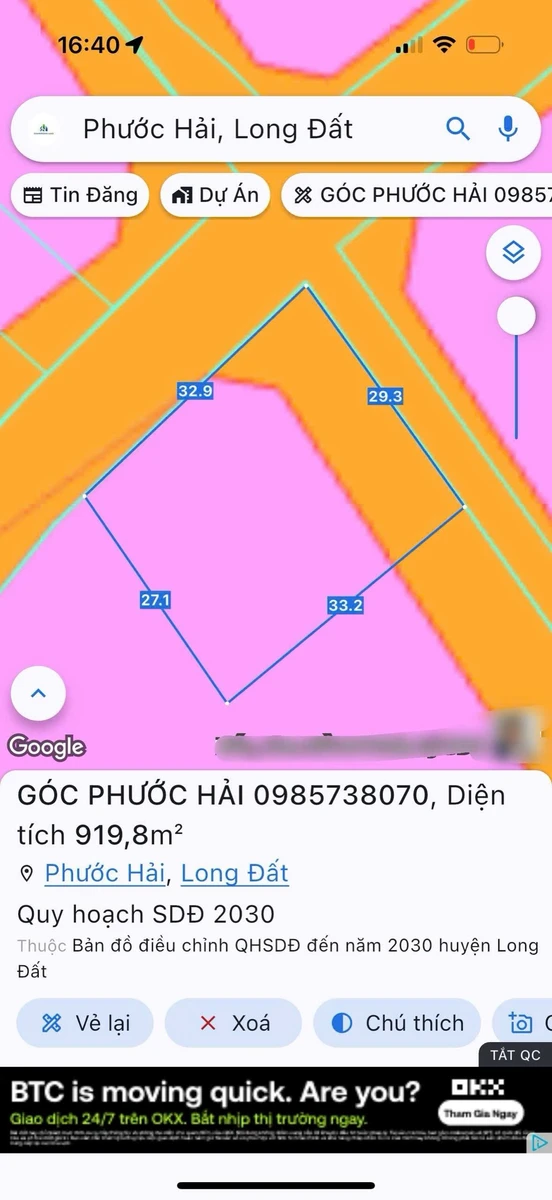 Bán đất góc 2 mặt tiền 913m2 Phước Hải gần biển - Ảnh thu nhỏ 5