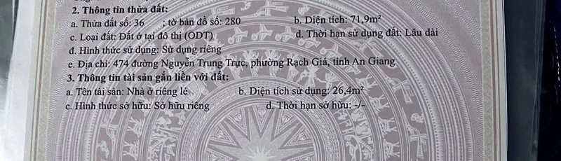 Bán 2 nhà mặt tiền Nguyễn Trung Trực, Rạch Giá, An Giang, 12 tỷ
