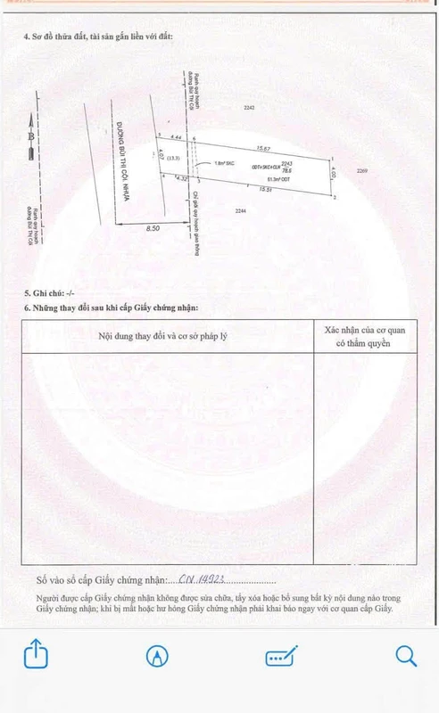 Bán lô đất mặt tiền Bùi Thị Côi Dĩ An 78m2 giá 4.1 tỷ