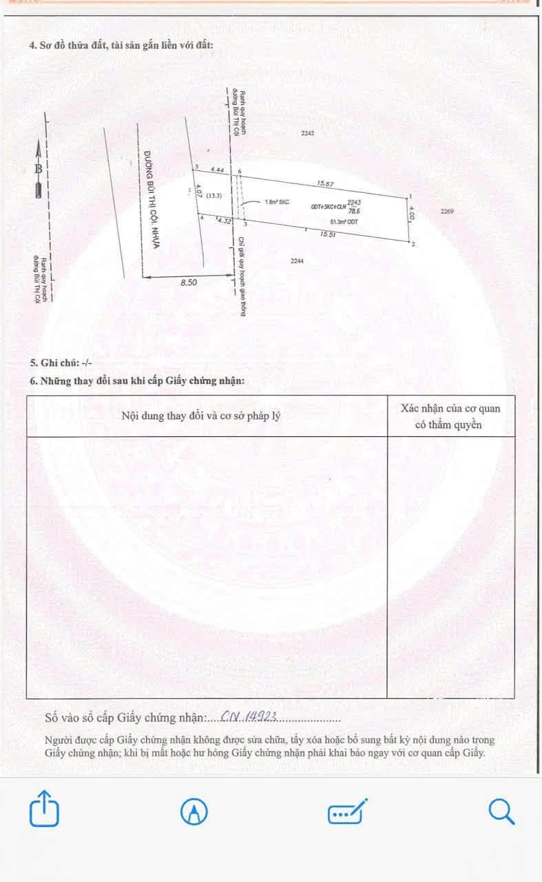 Bán lô đất mặt tiền Bùi Thị Côi Dĩ An 78m2 giá 4.1 tỷ - Ảnh 1