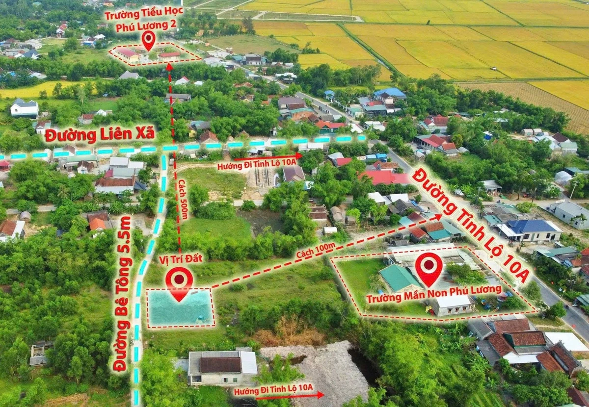 Bán đất Phú Hồ 100m² đối lưng Tỉnh Lộ 10 giá 495 triệu - Ảnh 1