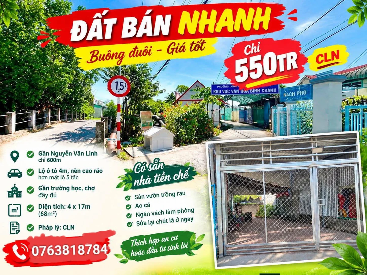 Bán đất nền 68m2 gần Nguyễn Văn Linh, Cần Giờ - Ảnh 1