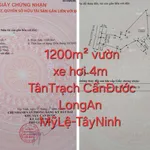 Bán 1200 m² đất vườn Tân Trạch Cần Dước Long An 1 tỷ 100 triệu - Ảnh thu nhỏ 1
