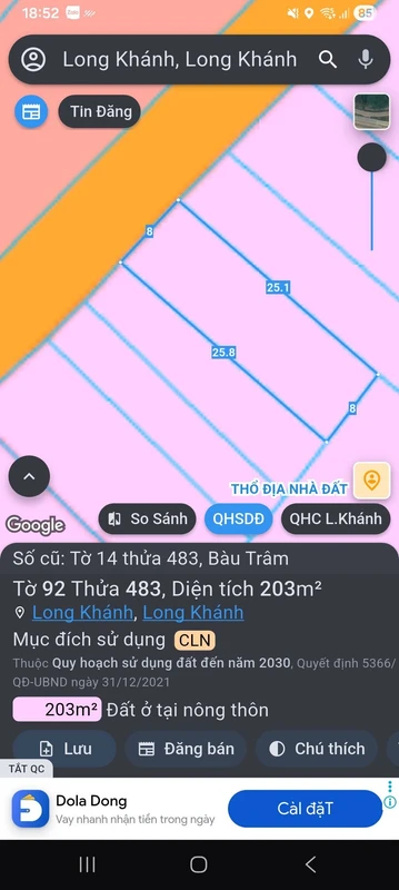 Bán đất nền mặt tiền 200m² Long Khánh, Đồng Nai, 880 triệu