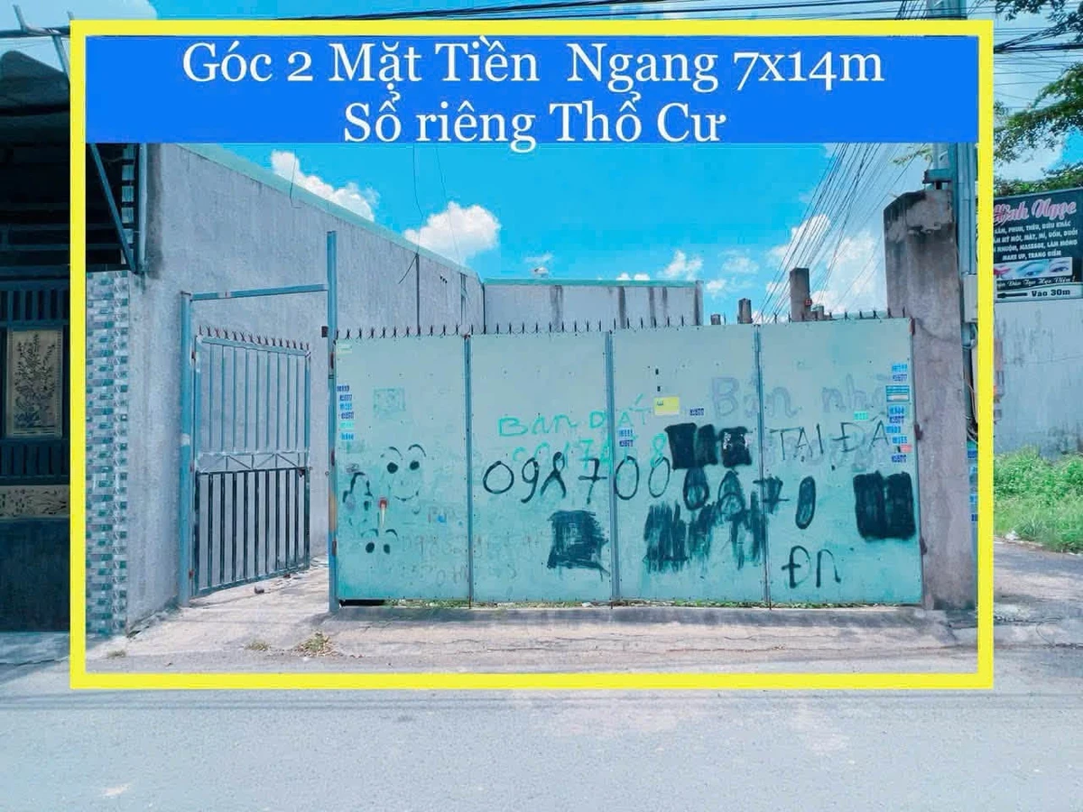 Bán lô góc 2 mặt tiền 7x14m (98m²) Hố Nai 1 tỉ 850 - Ảnh 1