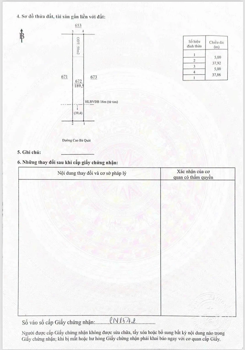 Bán đất mặt tiền Cao Bá Quát Chơn Thành 380m² 986 triệu - Ảnh thu nhỏ 4