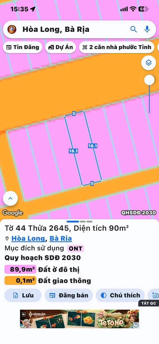 Bán đất tái định cư Hòa Long 90m² Bà Rịa 2,1 tỷ - Ảnh thu nhỏ 2