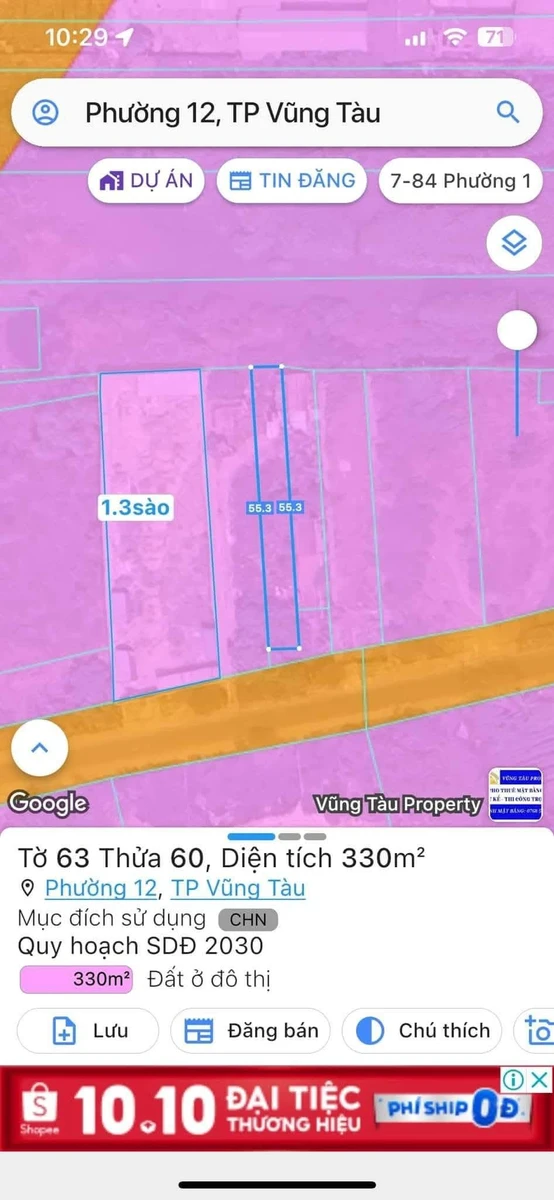 Bán đất mặt tiền Chi Lăng 330m² Vũng Tàu - Ảnh thu nhỏ 3