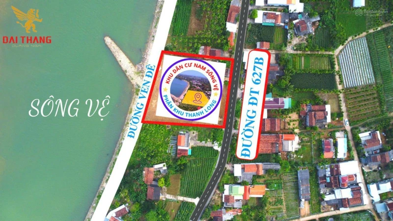 Bán đất view sông Nam Sông Vệ, xã Đức Thắng, 123m2 giá 4.6 triệu/m2