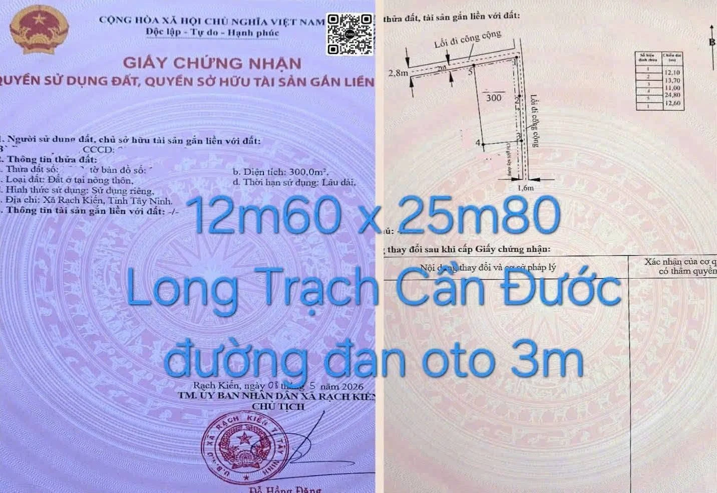 Bán đất Long Trạch Cần Dước 300m² 2 tỷ 50 - Ảnh 1