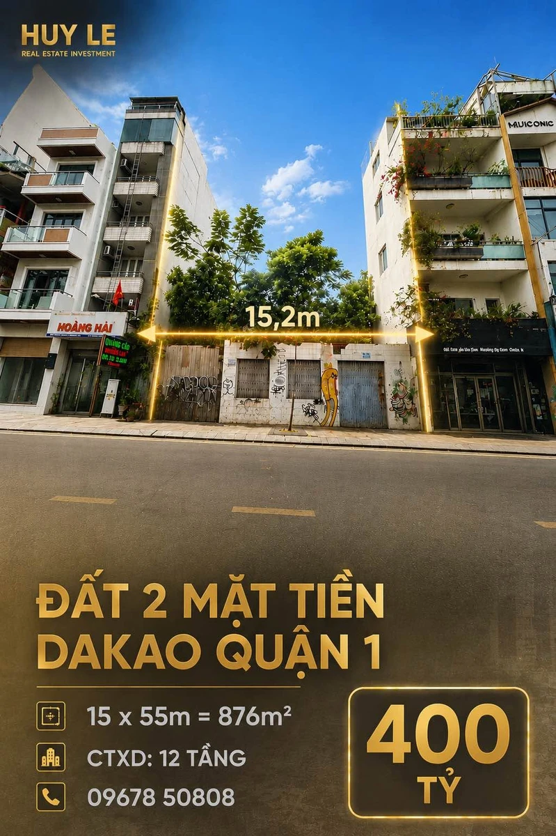 Bán đất 2 mặt tiền 882m2 giá 399 tỷ Đa Kao, Tân Định, Quận 1 - Ảnh thu nhỏ 2