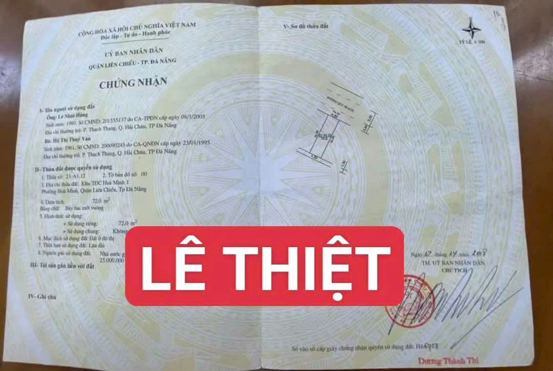 Bán đất mặt tiền 5m5 đường Lê Thiệt 72m² Đà Nẵng - Ảnh thu nhỏ 2