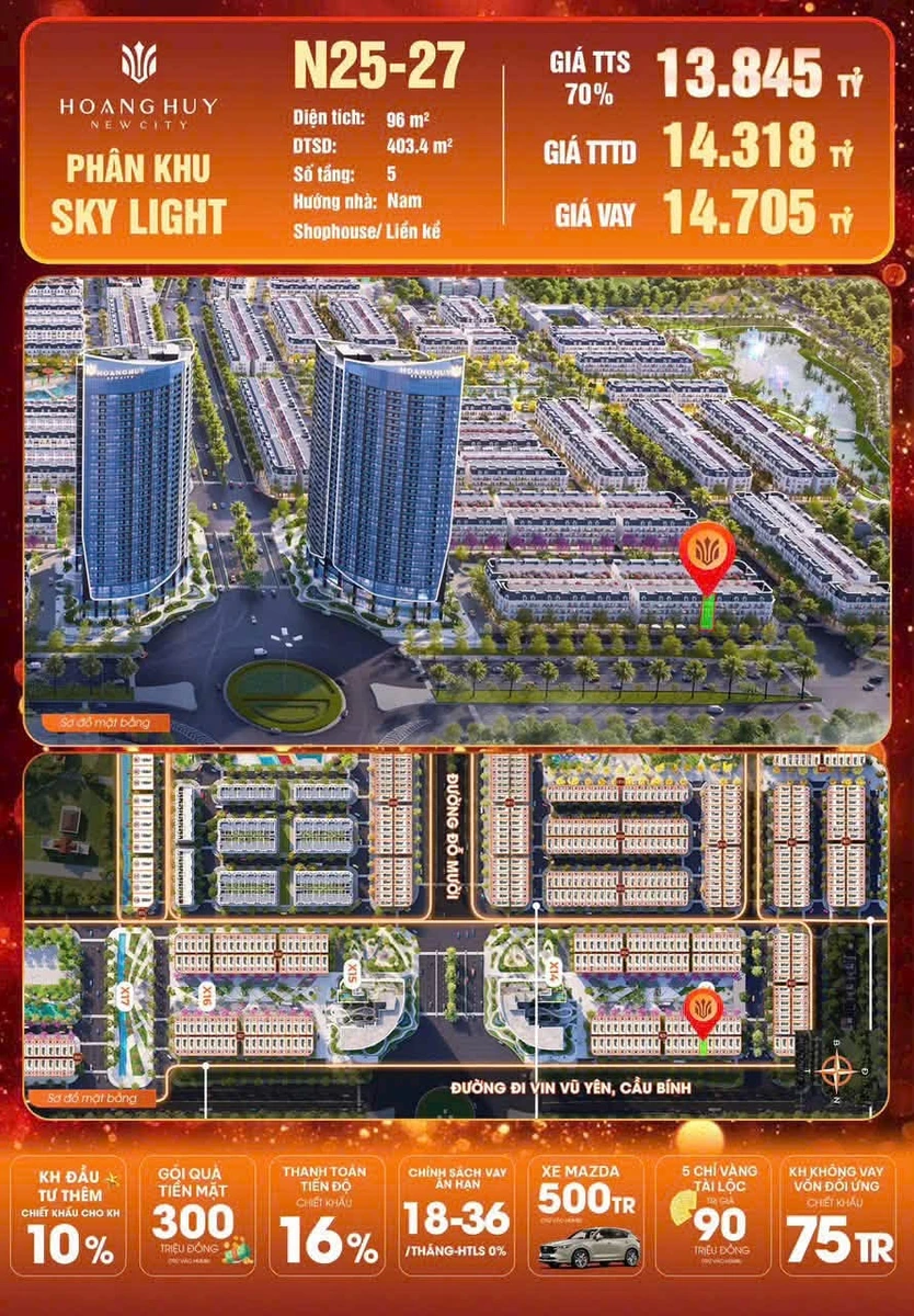 Bán shophouse Hoàng Huy New City 90m2, 5 tầng Hải Phòng - Ảnh thu nhỏ 3