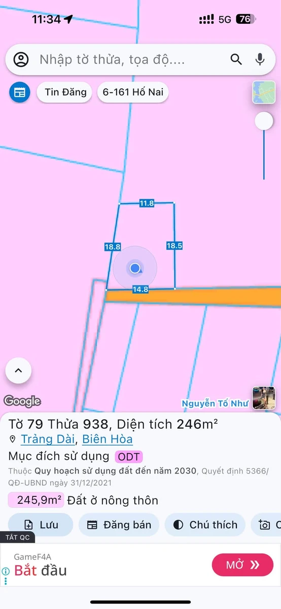 Bán đất thổ cư 240m² giá 1,4 tỷ tại phường Trảng Dài, Đồng Nai - Ảnh thu nhỏ 4