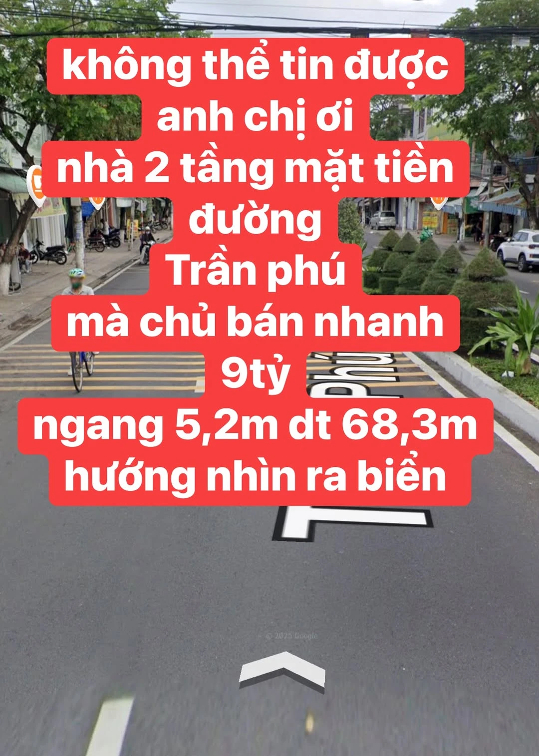 Bán nhà 2 tầng mặt tiền Trần Phú gần BV Vinmec, 68m², Nha Trang - Ảnh 1