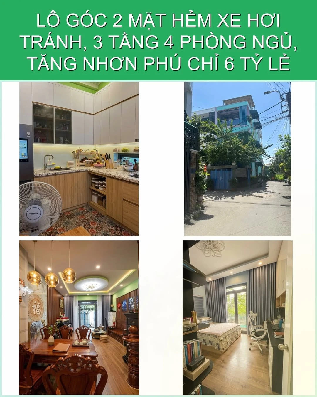 Bán nhà lô góc 3 tầng 4 phòng ngủ 60m2 hẻm xe hơi Tăng Nhơn Phú, Q9 cũ - Ảnh 1