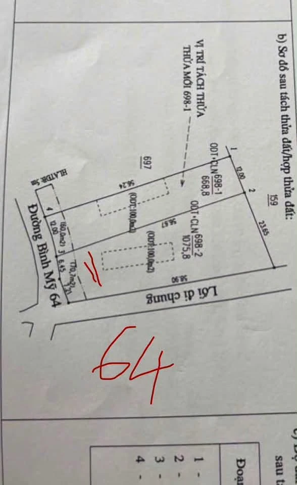 Bán đất Bình Mỹ 684m² 3 tỷ - Ảnh 1