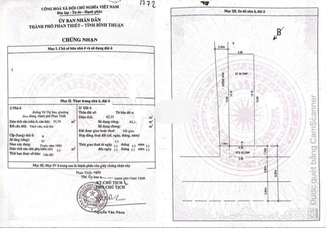 Bán lô góc đất thổ cư 62m2 mặt tiền Võ Thị Sáu, Phan Thiết - Ảnh thu nhỏ 2