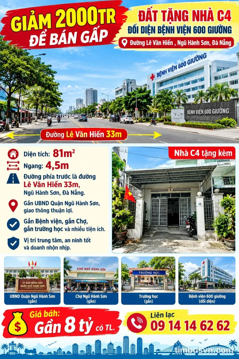 Bán đất 81m2 mặt tiền đường Lê Văn Hiến, Ngũ Hành Sơn, Đà Nẵng - Ảnh 1