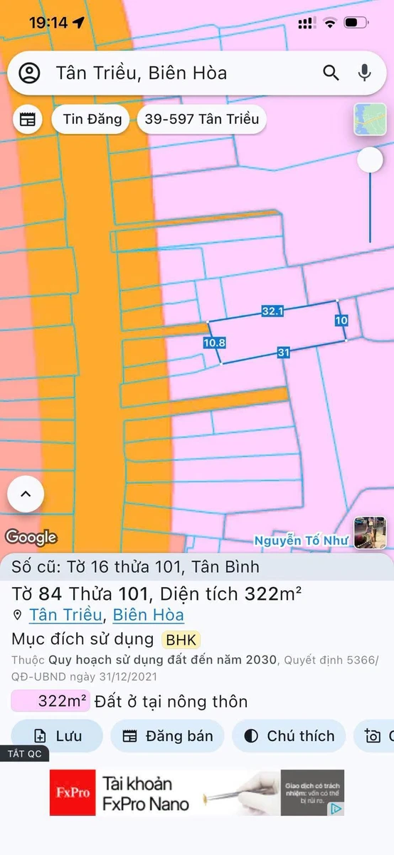 Bán đất 322m2 sổ riêng QL7 Tân Triều 1 tỷ 350 triệu - Ảnh 1