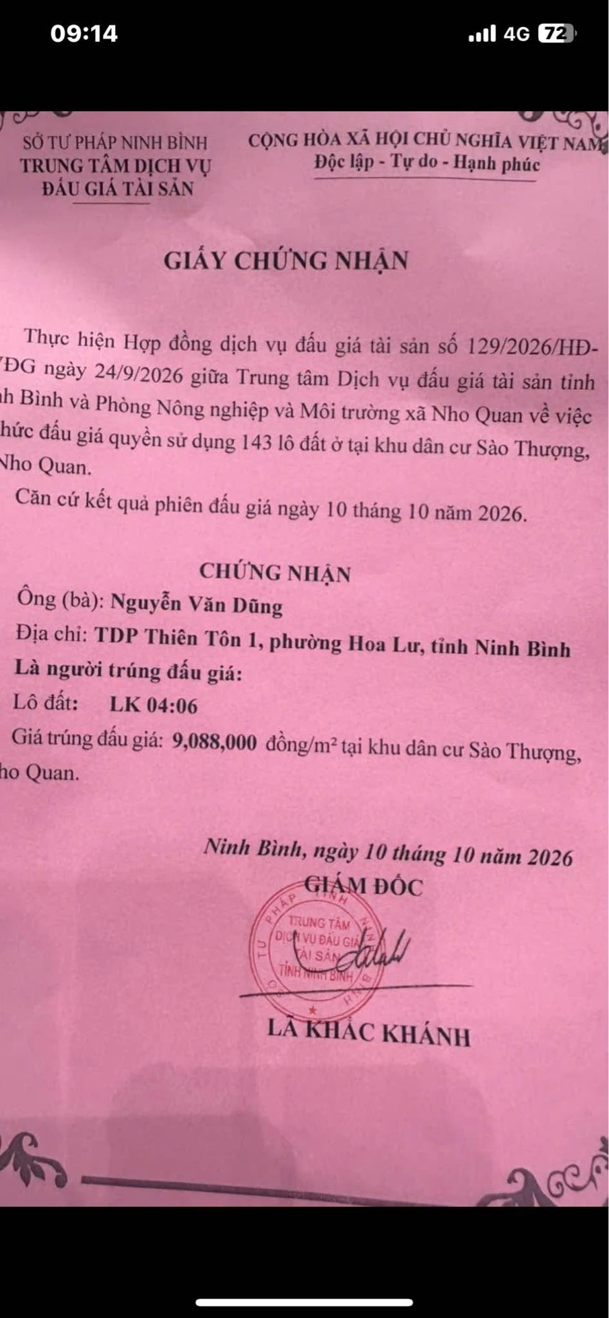 Bán đất mặt tiền 7m, 113,4 m² Sào Thượng Nho Quan - 1 tỷ 50 - Ảnh 1