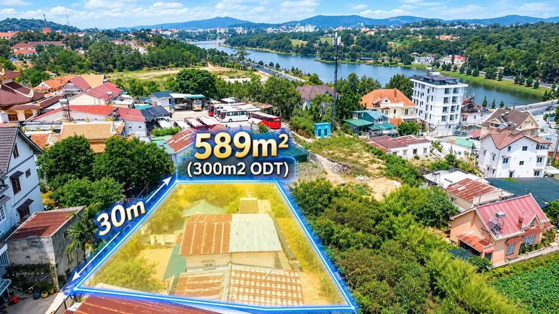 Bán đất 589m² view Hồ Xuân Hương, 35m mặt tiền, 25 tỷ
