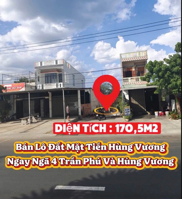 Bán lô đất mặt tiền Hùng Vương 170,5m2 Phú Yên