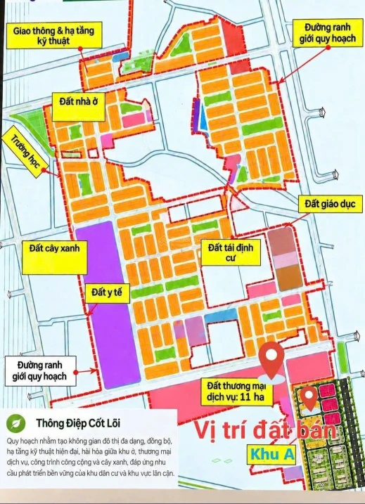 Bán lô đất trong Khu A - Khu DVHH VSIP Quảng Ngãi, Khu A đối diện quỹ đất dịch vụ Thọ Phong 11ha - Ảnh 1
