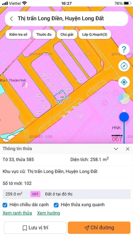 Bán đất góc 2 mặt tiền 14x19m tại Long Điền, Bà Rịa - Vũng Tàu