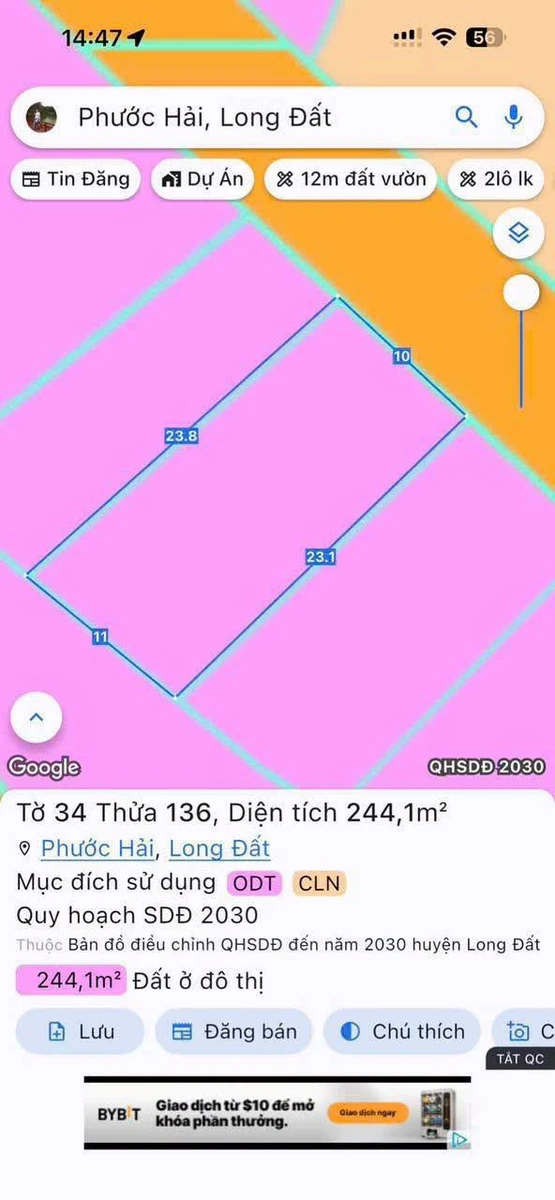 Nhà vườn 244m² 2PN hồ bơi Long Mỹ Phước Hải 2.8 tỷ - Ảnh 1