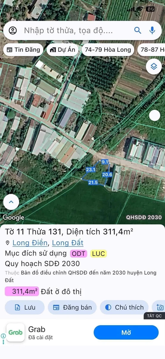 Bán lô đất góc 2 mặt tiền hẻm 25 Trần Chánh Chiếu, Long Toàn, Bà Rịa, hơn 300m2, 2,58 tỷ - Ảnh thu nhỏ 2