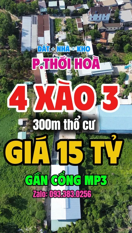 Bán đất 4.300m2 có 300m2 thổ cư sát cổng KCN Mỹ Phước 3, Bình Dương, giá 15 tỷ