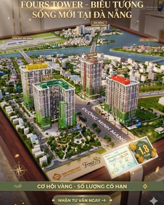 Căn 2pn giá 2tỷ3-vốn bỏ ra 512tr đã sở hữu-CK thêm 200tr khi mua hôm nay - dự án Fours Tower tòa F2 - Ảnh thu nhỏ 5