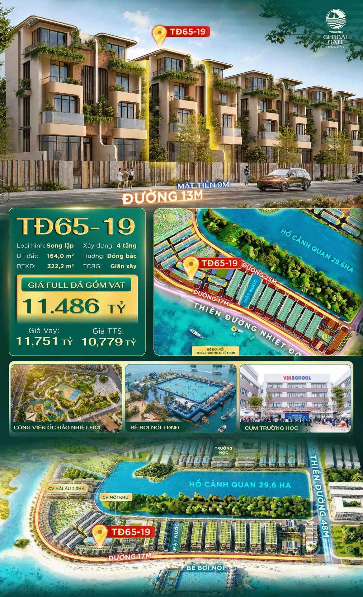 Bán biệt thự song lập 4 tầng 164m² hơn 8 tỷ Vinhomes Global Gate - Ảnh 1