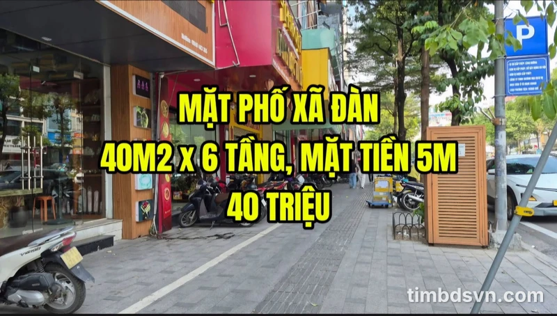 Cho thuê nhà mặt phố Xã Đàn 40m2 x 6 tầng, 40 triệu/tháng