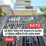 Bán nhà 4 tầng 81m2 Lê Đức Thọ Gò Vấp 8.6 tỷ - Ảnh thu nhỏ 1