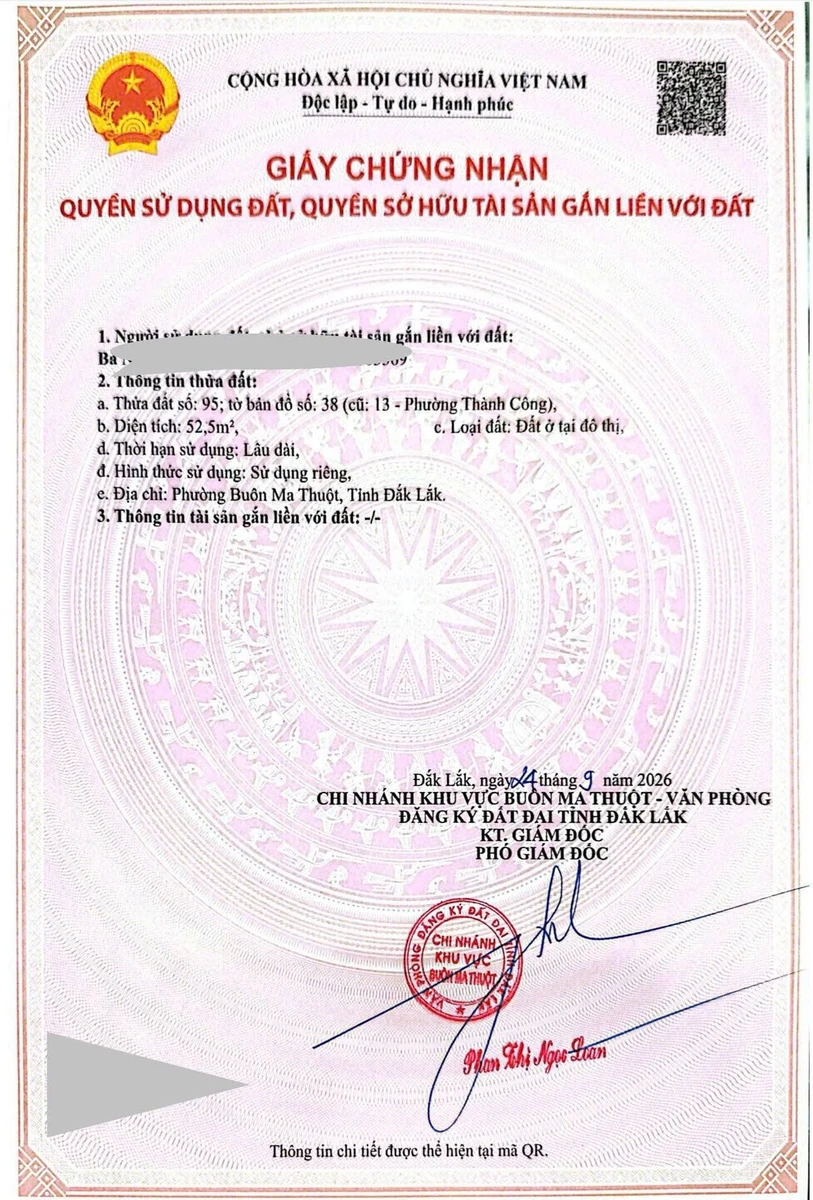 Bán đất tặng nhà mặt tiền Trần Phú 4x11,89m giá 5,2 tỷ, Đắk Lắk - Ảnh thu nhỏ 3