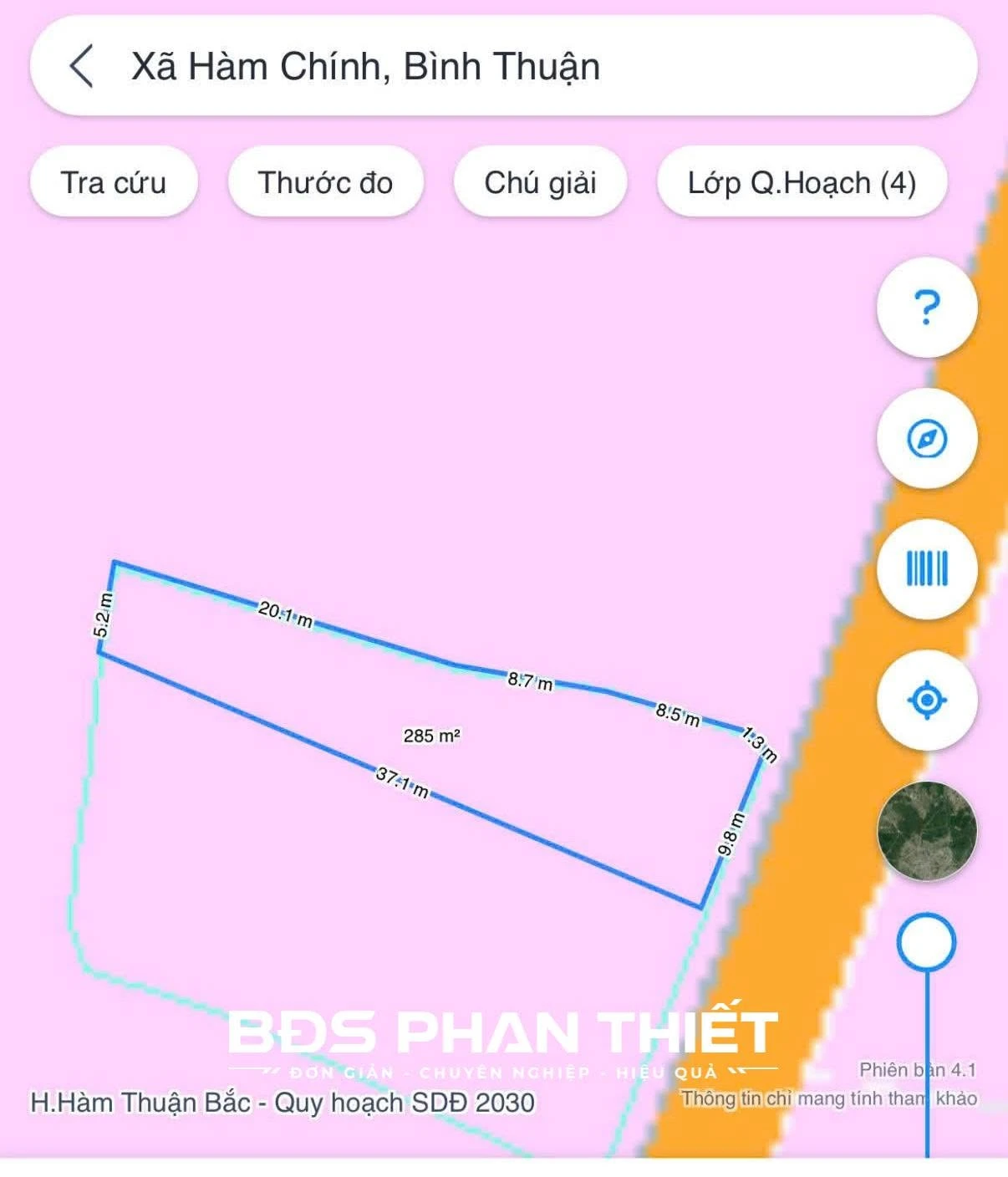 Bán đất mặt tiền Hàm Chính 284.6 m² ở Phan Thiết - Ảnh 1