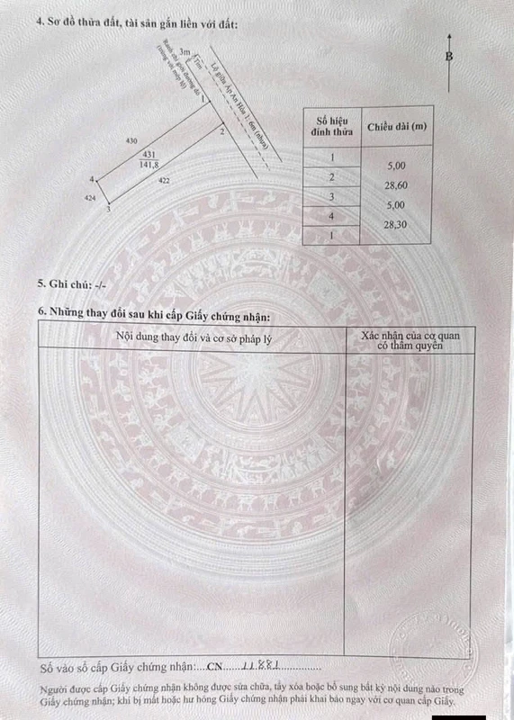 Bán đất thổ cư 140m² An Hòa Thủ Thừa Long An 370 triệu