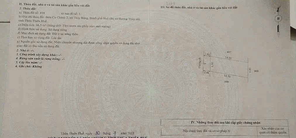 Bán đất 86,5m2 Thủy Xuân Huế - 1,45 tỷ - Ảnh 1