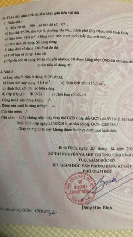 Bán nhà 3 tầng hẻm rộng 5m5, 43m2, 4PN, trung tâm chợ Đầm Quy Nhơn giá 3,3 tỷ