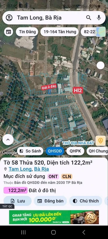 Bán lô đất 125m² Hòa Long Bà Rịa 1 tỷ 650 triệu