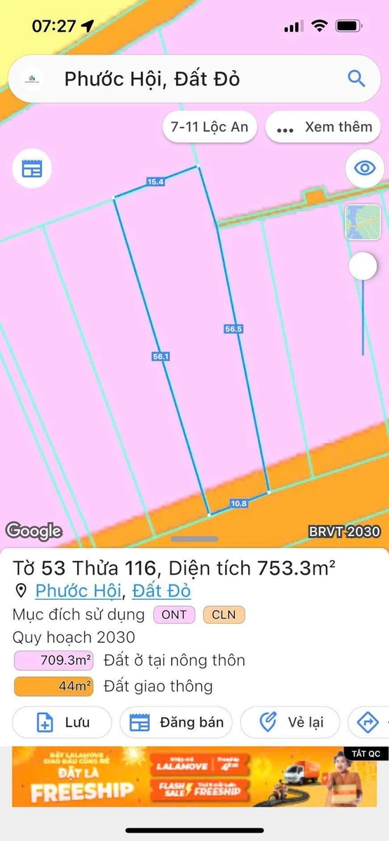 Bán đất 753m2 Phước Hội Bà Rịa – Vũng Tàu 3,7 tỷ - Ảnh thu nhỏ 3