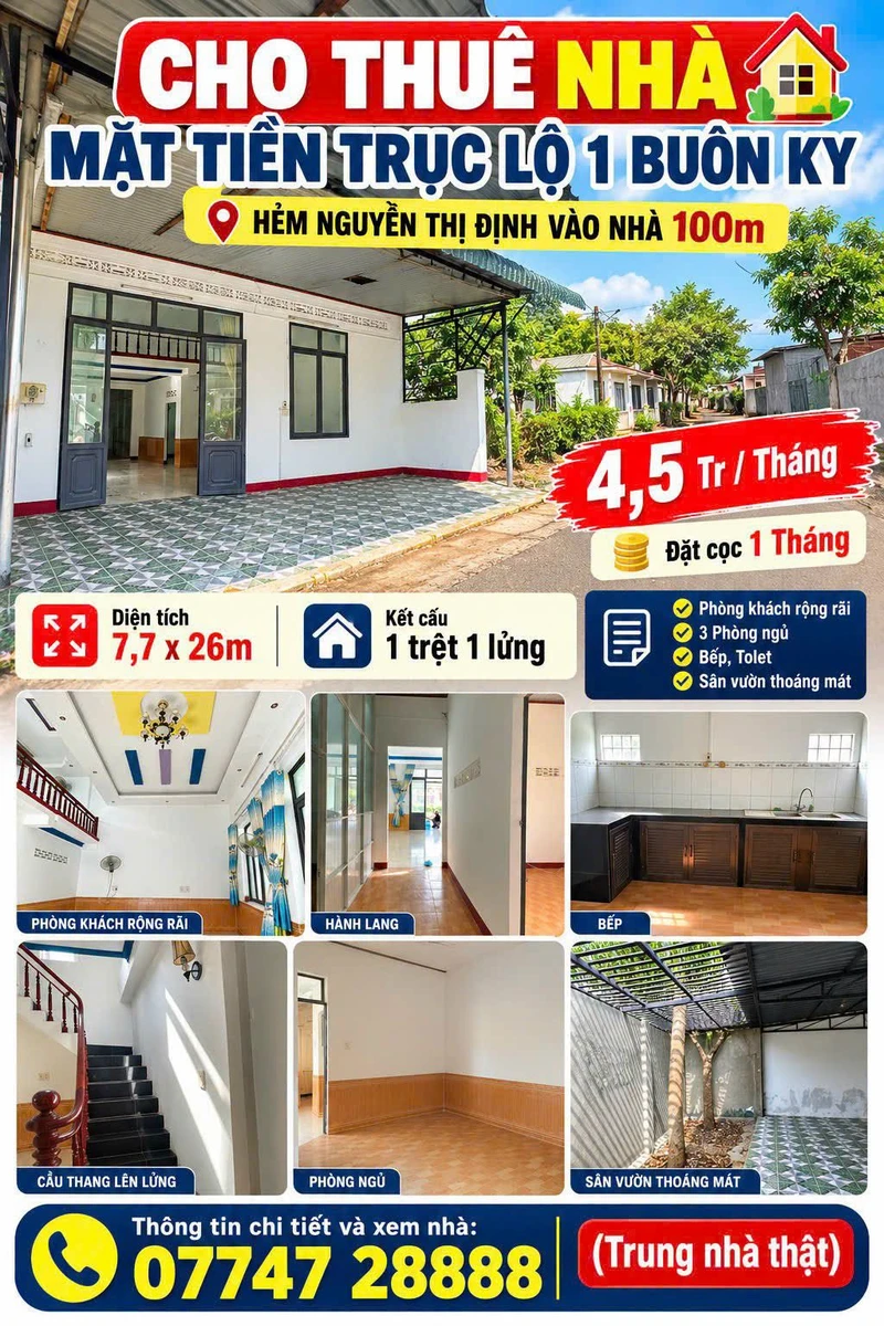 Cho thuê nhà mặt tiền Nguyễn Thị Định 200m² 3PN - Ảnh 1