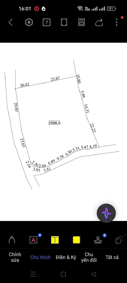 Bán lô đất 2 mặt tiền Hòa Bình 2573m2 giá 3 tỷ - Ảnh 1