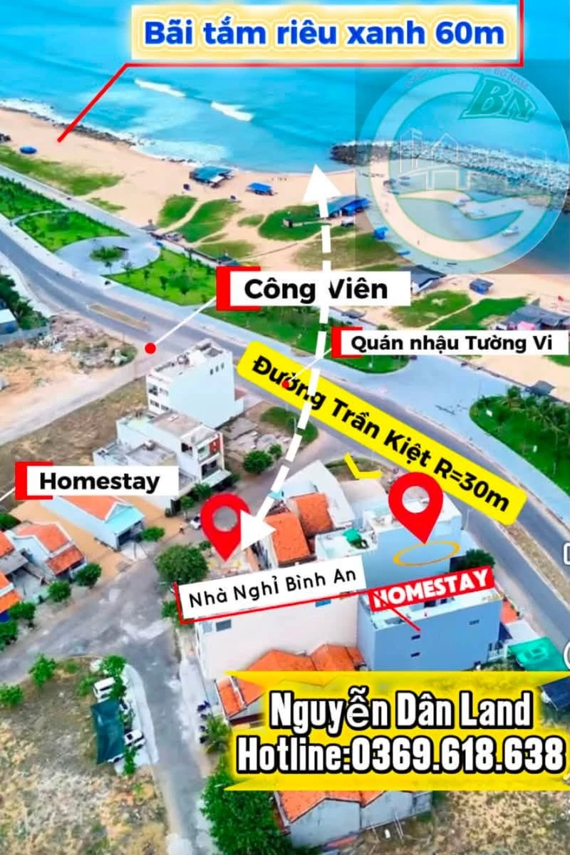 Bán lô góc đất biển 213m², 2 mặt tiền, Phú Yên, 6 tỷ 9 - Ảnh 1