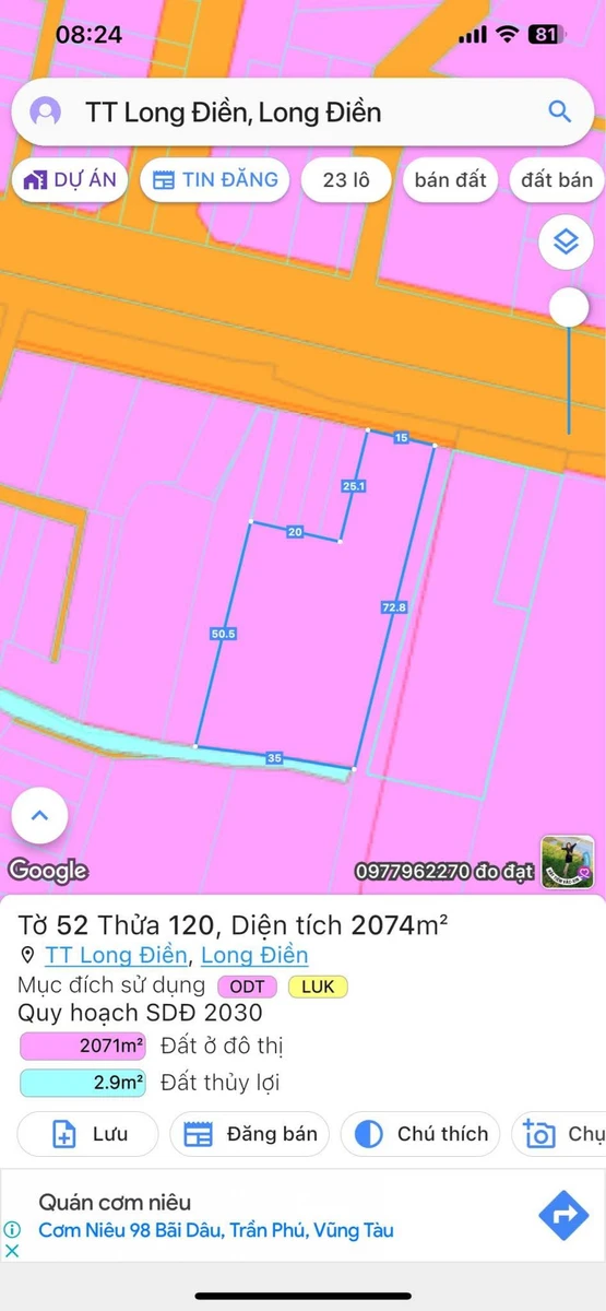 Bán đất 2074m² mặt tiền Võ Thị Sáu, Thủ Đức - 20 tỷ - Ảnh 1
