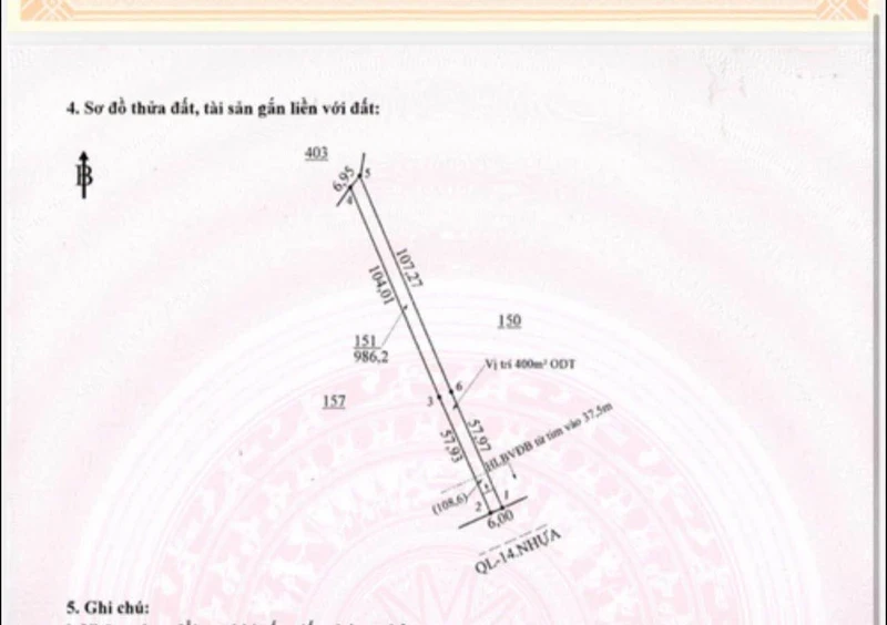 Bán đất mặt tiền QL14, 400m² ở Tân Thành, Đồng Nai