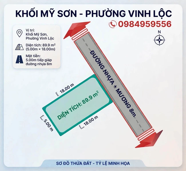 Bán đất Nghi Xuân gần 100m2 đường nhựa 8m