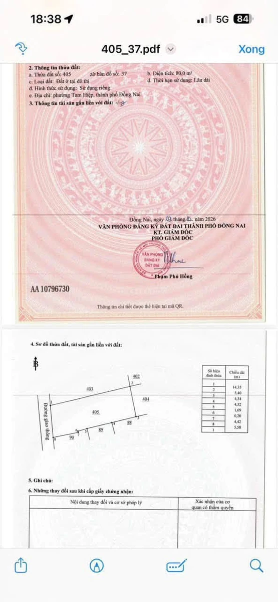 Bán lô đất mặt tiền 80m² Trương Quyền, Tam Hiệp, Đồng Nai - Ảnh thu nhỏ 4